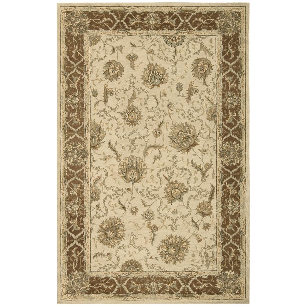 Nourison HE27 Heritage Hall 2 Ft. 6 In. X 4 Ft. 2 In. Rectangle Rug in Chocolate,Mist